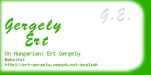 gergely ert business card